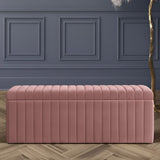 Safar Full Striped Upholstered Ottoman Box
