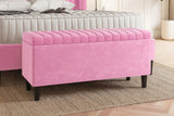 Safari Lined Upholstered Ottoman Bench with Storage
