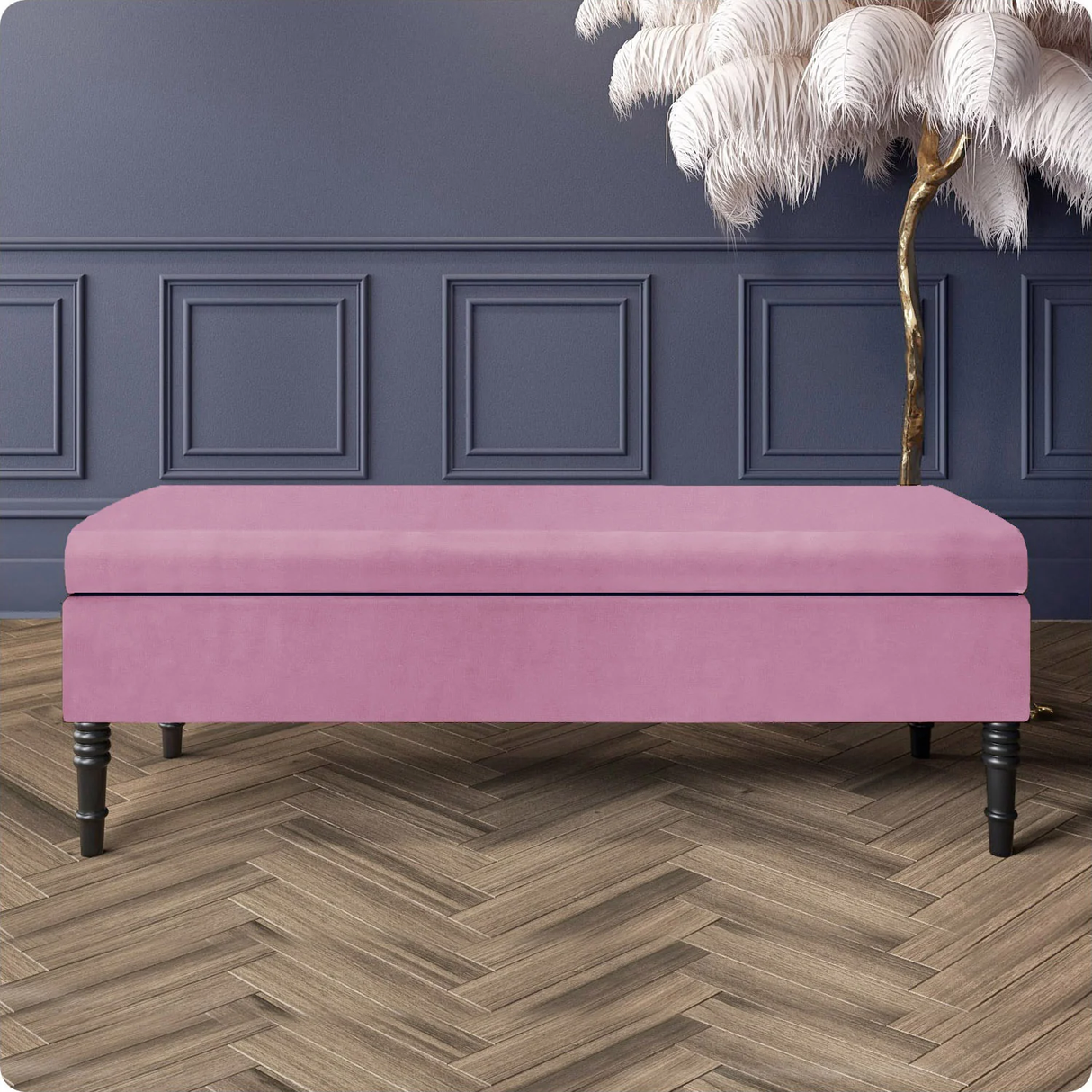 Safar Plain Upholstered Shoe Storage Bench with Legs