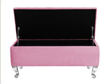 Londona Velvet Storage Bench with Legs