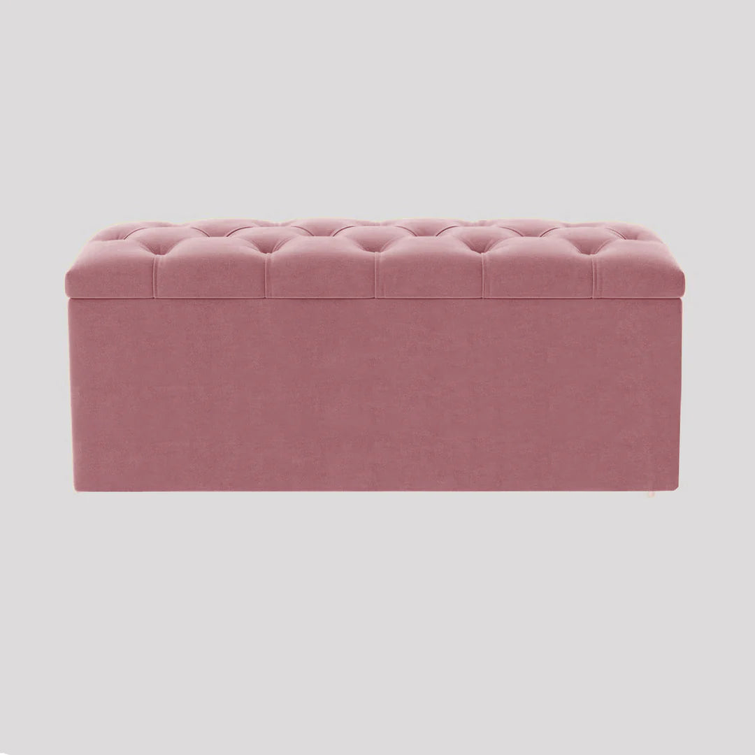 Luna Chesterfield Velvet Storage Ottoman