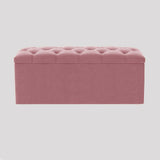 Luna Chesterfield Velvet Storage Ottoman