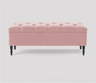 Swiss Chesterfield Upholstered Ottoman Storage Bench with Legs