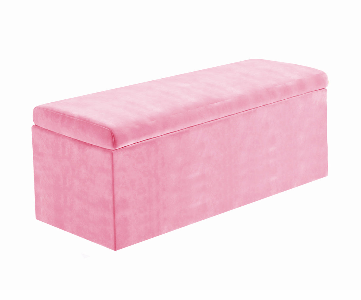 Safar Large Velvet Ottoman Storage Box with Plain Lid