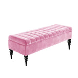 Sierra Velvet Storage Shoe Bench with Legs