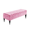 Sierra Velvet Storage Shoe Bench with Legs