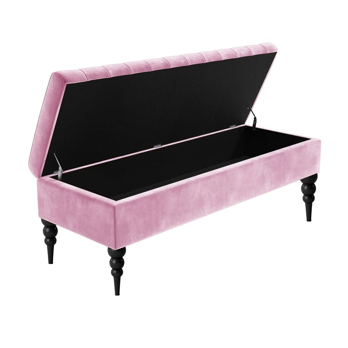 Sierra Velvet Storage Shoe Bench with Legs