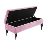 Sierra Velvet Storage Shoe Bench with Legs