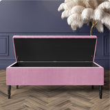 Paris Striped Ottoman Bench with storage