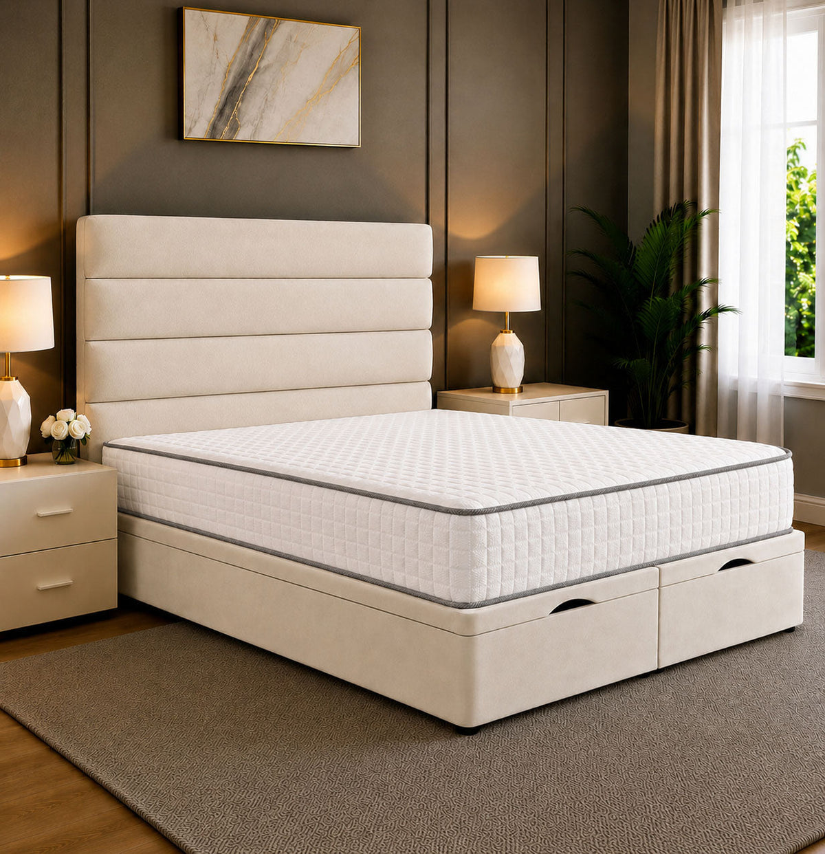 Prime Linear Panel Divan Ottoman Storage Bed Frame