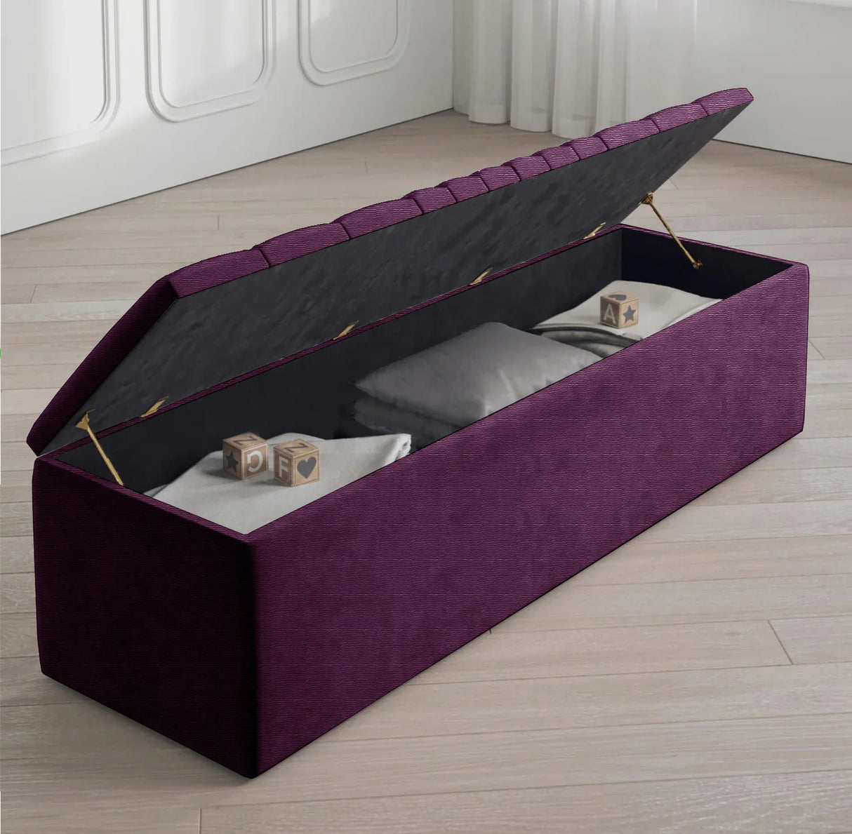 Windsor Naples Striped Ottoman Storage Box