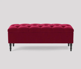 Swiss Chesterfield Upholstered Ottoman Storage Bench with Legs