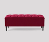 Swiss Chesterfield Upholstered Ottoman Storage Bench with Legs