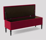 Swiss Chesterfield Upholstered Ottoman Storage Bench with Legs