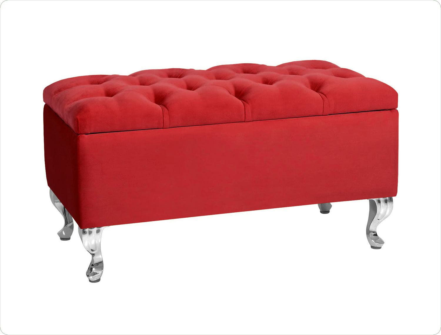 Londona Velvet Storage Bench with Legs