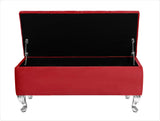 Londona Velvet Storage Bench with Legs