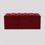 Luna Chesterfield Velvet Storage Ottoman