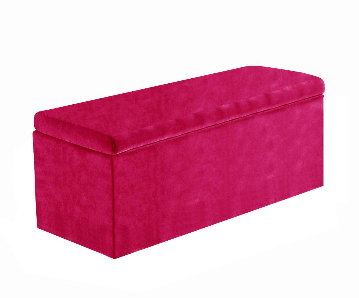 Safar Large Velvet Ottoman Storage Box with Plain Lid