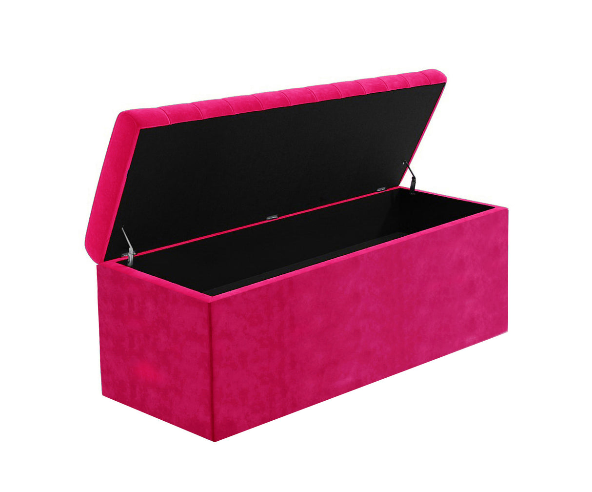 Safar Large Velvet Ottoman Storage Box with Plain Lid