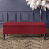 Paris Velvet Ottoman Storage Bench with Plain Lid