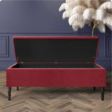 Paris Velvet Ottoman Storage Bench with Plain Lid