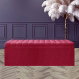 Large Safar Ottoman Storage Box - Plush Velvet Upholstered Blanket Box