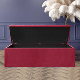 Large Safar Ottoman Storage Box - Plush Velvet Upholstered Blanket Box