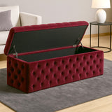 Lux Full Upholstered Velvet Storage Ottoman Box