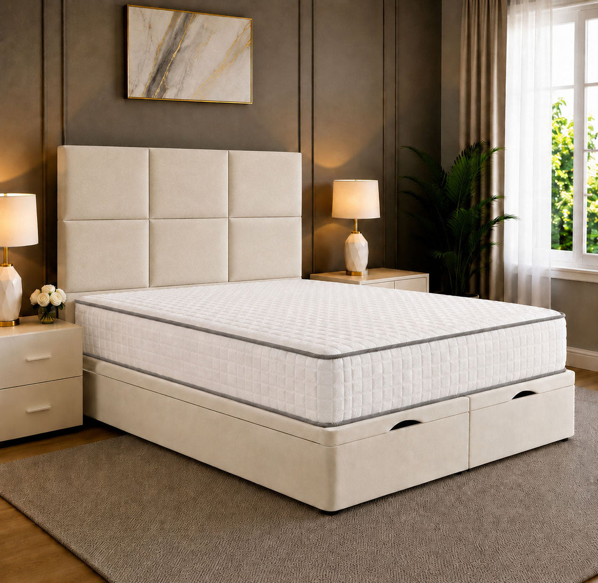 Rivo Cubed Tufted Divan Storage Ottoman Bed Frame