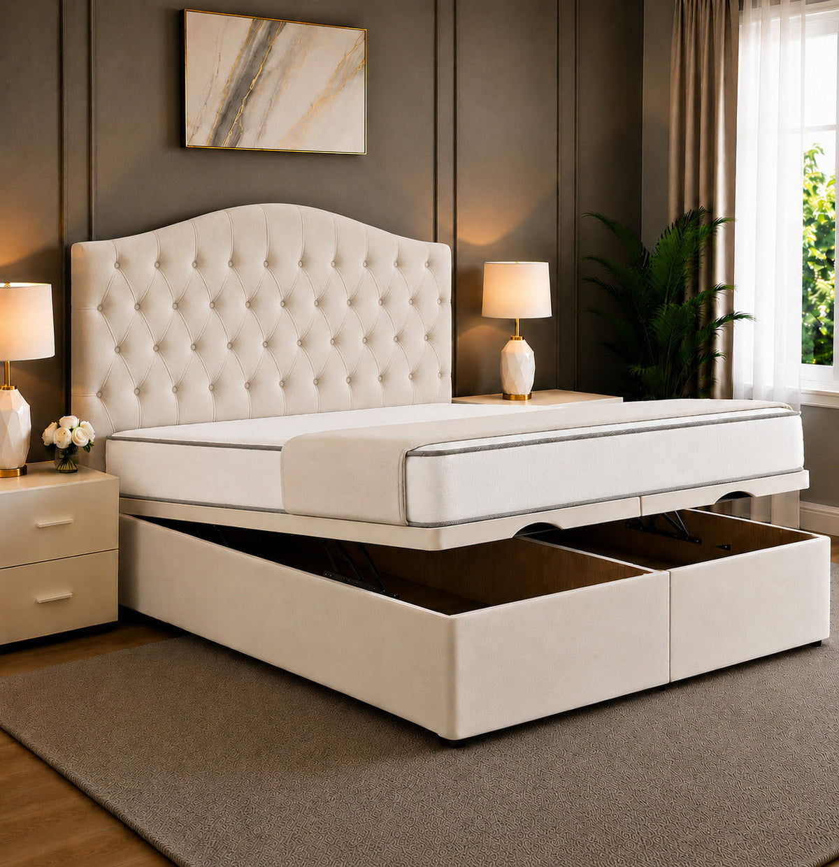 Daisy Chesterfield Tufted Divan Storage Ottoman Bed Frame