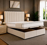 Safar Striped Divan Storage Ottoman Bed Frame