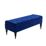 Sierra Velvet Storage Shoe Bench with Legs