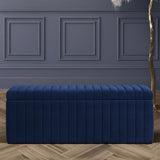 Safar Full Striped Upholstered Ottoman Box