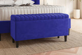 Safari Lined Upholstered Ottoman Bench with Storage