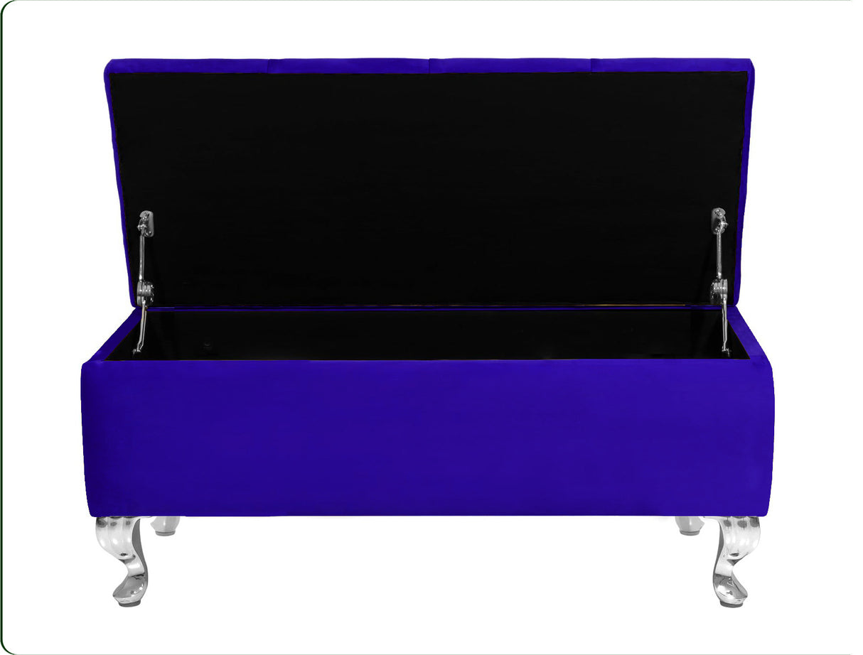 Londona Velvet Storage Bench with Legs