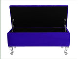 Londona Velvet Storage Bench with Legs