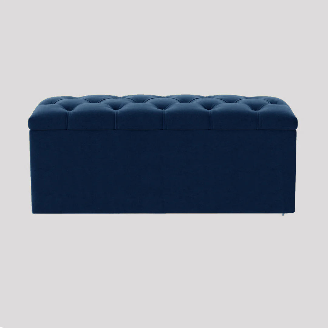 Luna Chesterfield Velvet Storage Ottoman