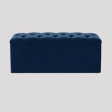 Luna Chesterfield Velvet Storage Ottoman