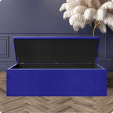 Safar Large Velvet Ottoman Storage Box with Plain Lid
