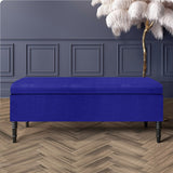 Paris Velvet Ottoman Storage Bench with Plain Lid
