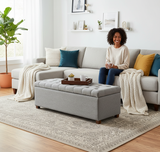 Linoso Chesterfield Ottoman Storage Box with Legs