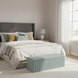 Safar Full Striped Upholstered Ottoman Box