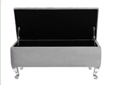Londona Velvet Storage Bench with Legs