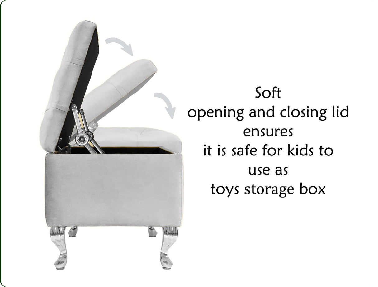 Londona Velvet Storage Bench with Legs