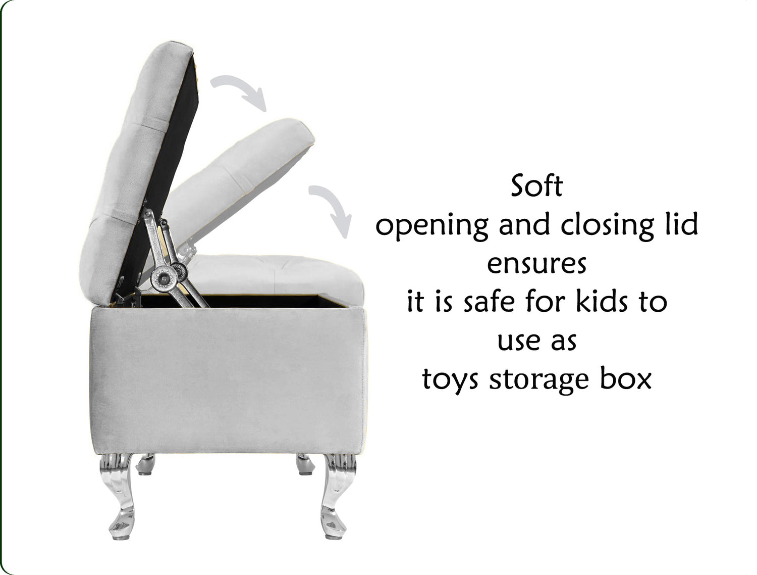 Londona Velvet Storage Bench with Legs