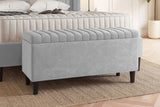 Safari Lined Upholstered Ottoman Bench with Storage
