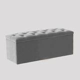Luna Chesterfield Velvet Storage Ottoman