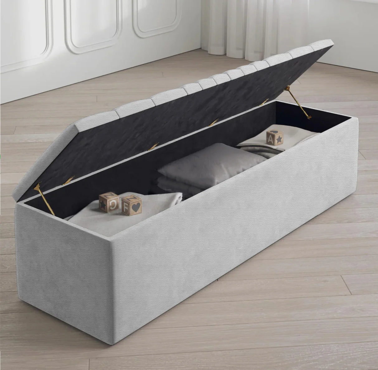 Windsor Naples Striped Ottoman Storage Box