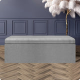Safar Large Velvet Ottoman Storage Box with Plain Lid