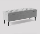 Swiss Chesterfield Upholstered Ottoman Storage Bench with Legs